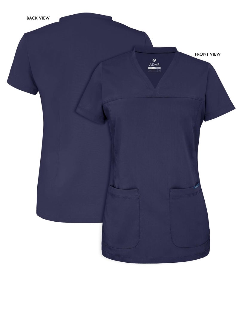 Adar Uniforms, Pro Scrubs for Women - Sweetheart V-Neck Scrub Top - P4210 - Navy - S - Image 5